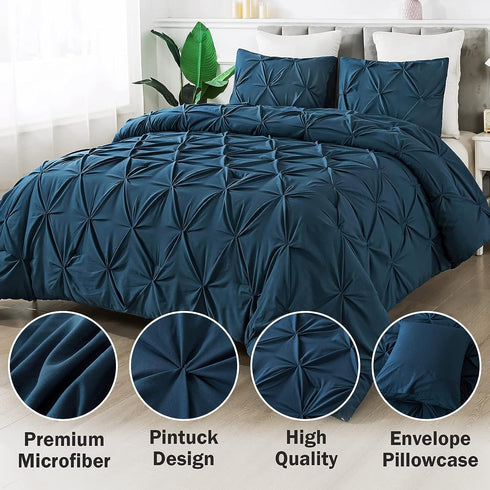 Marquis Luxurious Pinch Pleated All-Season Comforter With  Pillow Shams